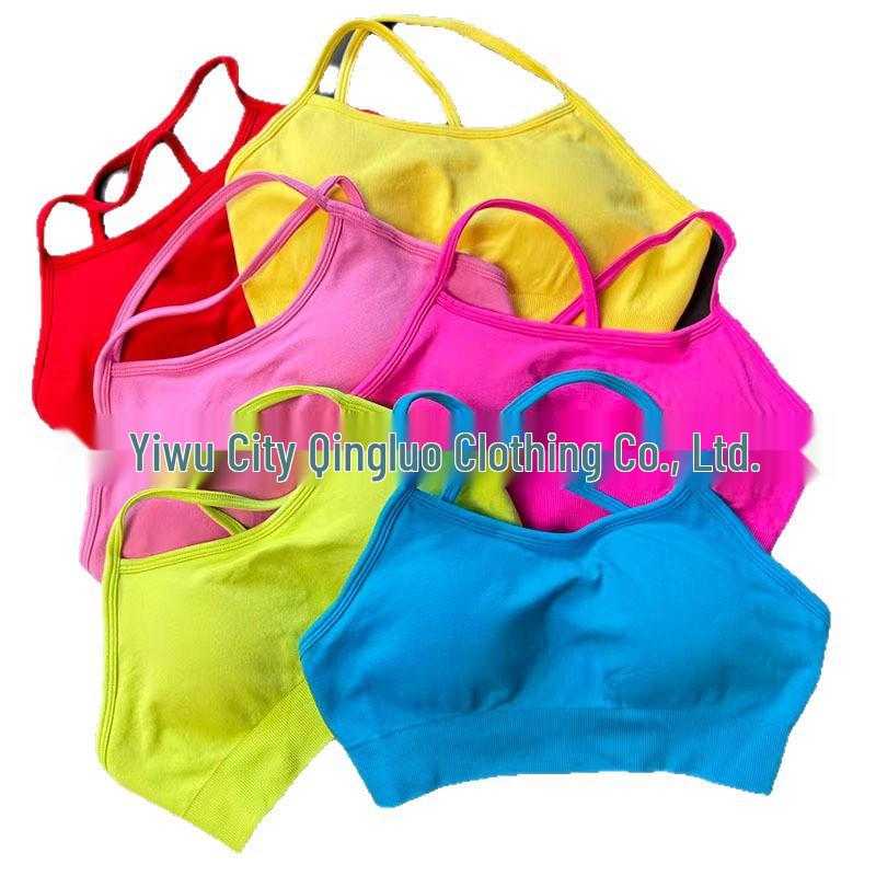 DFYNE Бесшовный нейлон-спандекс спортивный бюстгальтер с перекрещенной спинкой для женщин