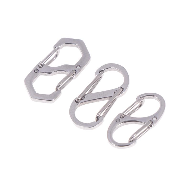1Pc S Type Carabiner Metal Double Hooks Mini Keychain Lock Hook Anti-Theft Outdoor Camping Backpack Buckle Spring Snap Hooks