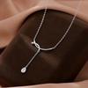 Curved Tassel Water Drop Necklace for Women's New Light Luxury Niche Design Simple