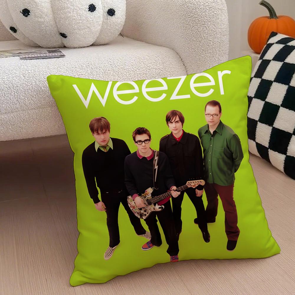 Casual daily music band style WWeezers Cushion Cover Linen Pillow Case Soft Breathable Protective Couch Room Decoration