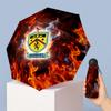 Burnley Football Pattern Printed Mini 5 Folds 8 Ribs Compact Umbrella Windproof Waterproof Lightweight Portable Folding