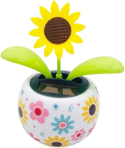 Solar-Powered Swinging Sunflower Ornament – Creative Desktop and Car Decoration Toy, Colorful