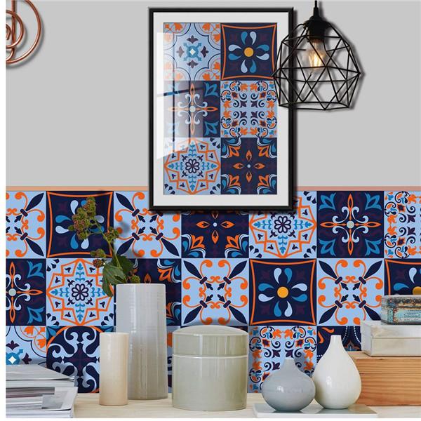 PVC Self-adhesive Sticker Waterproof DIY Tile Sticker Furniture Bathroom Kitchen Wall Stickers Removable Tile Stickers