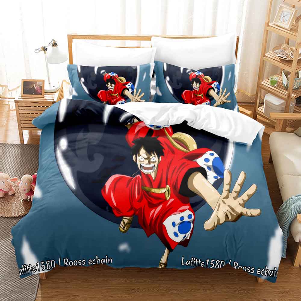 3D комплекты постельного белья, цельный комплект пододеяльников Luffy с наволочкой, двойное полное постельное белье размера «queen-size»