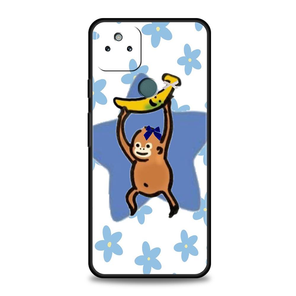 Monkey And Banana Phone Case Cover for Google Pixel 10 9 8 7 6 9A 8A 7A 6A Pro Shockproof Soft TPU 10 Pro XL Shell Fundas Capas