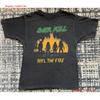 Винтажная футболка с концерта Overkill Feel The Fire 1986 года L Немецкий трэш-метал Sodom винтажная стираная Унисекс уличная одежда Дышащая