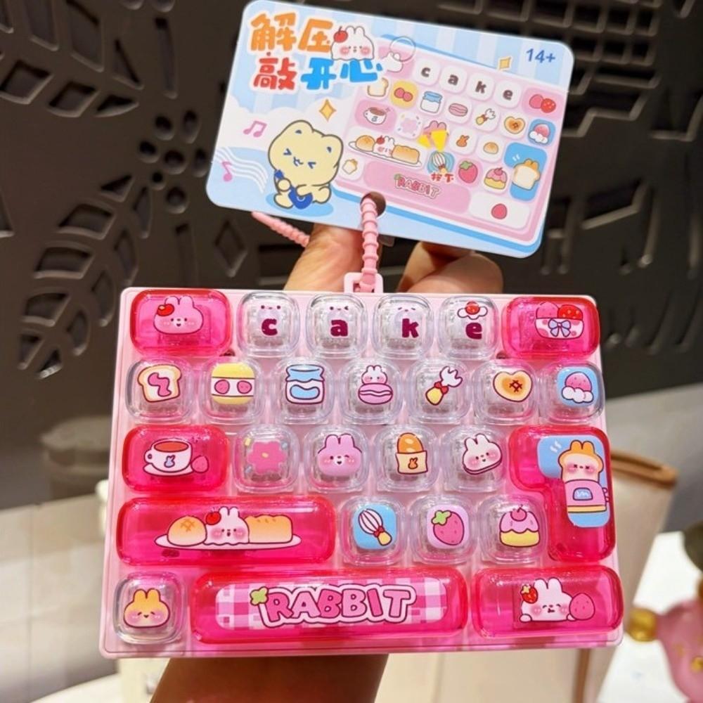 26 Keys Mechanical Keyboard Toy Clear Key Sounds Bag Pendant Charm Gift Giving