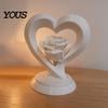 Изящная фигурка-сердце с текстурой розы, 3D-печатная скульптура, Романтическое настольное украшение, Декоративный элемент для стола, полки, Центральный элемент