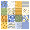Комплект из 16 штук Fat Quarter — пчелиный цветочный принт, 18 x 22 дюйма, лоскутное шитье своими руками — предварительно разрезанная ткань для квилтинга из 100 хлопка