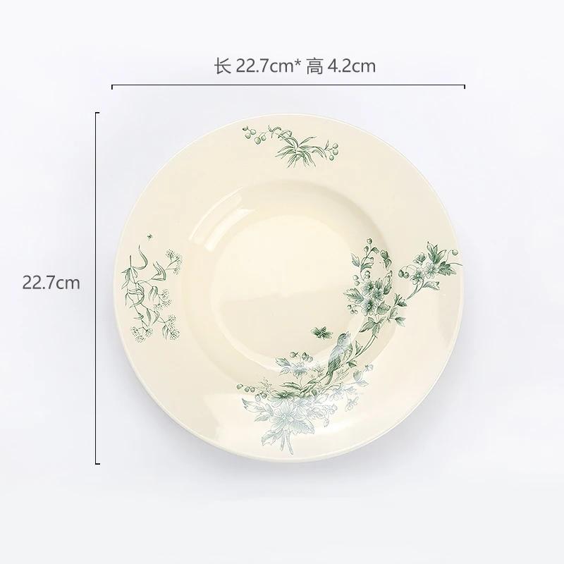 Винтажные керамические тарелки во французском стиле Послеобеденный чай Закуски Десерты Вкусные блюда Обеденная тарелка Изысканная бытовая посуда
