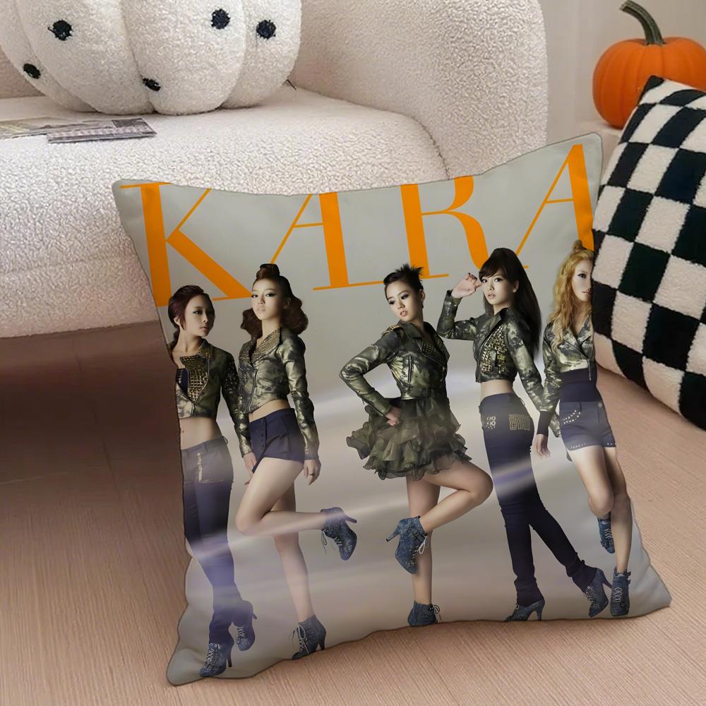 GirlGroup Kpop KKara Cushion Cover Throw Pillow Cover Hidden Button Durable Polyester Chair Cushion