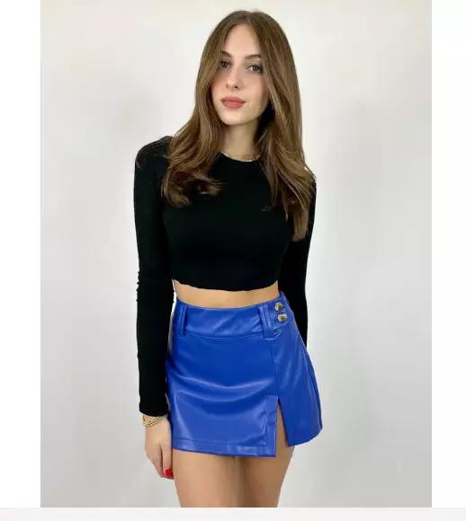 Дизайнерская натуральная овчина кожа Slim Fit мягкая уникальная синяя юбка для вечеринок для женщин