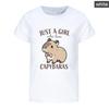 Kid Short Sleeve T Shirt Just A Girl Who Loves Capybara Cute Bow Tie Capybara Print O-Neck Tee Lovely Animal Graphic Girls Top