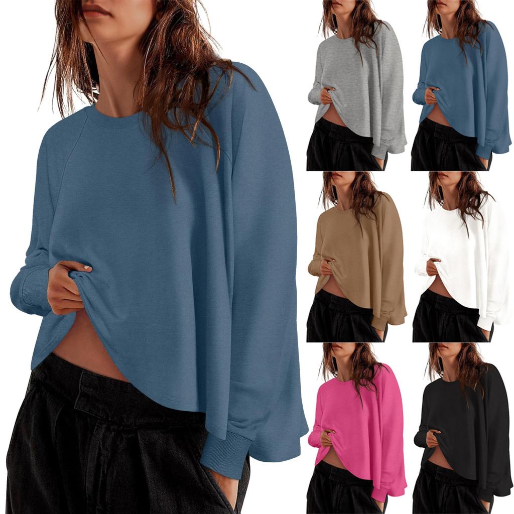 Women's Crewneck Sweatshirts Trendy Oversized Long Sleeve Tops Pullover Clothes