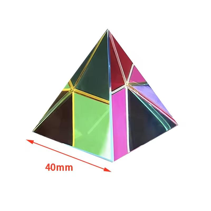 Scientific Magic Prism Cube 40Mm Hexahedral Crystal Magic Cmy Cube 3D Color Cube Photography Prism Workspace Table Ornament Toys