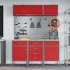 Workbench Cabinet Set with Drawers and Storage 8 pcs Red