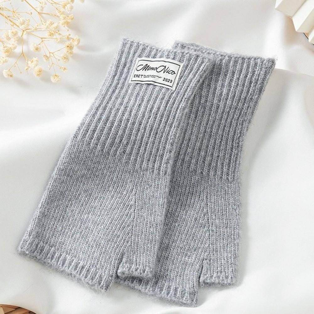 Touchscreen Knitted Gloves Knitted Half-Finger Gloves New Warm Wrist Cover Gloves  Writing Use