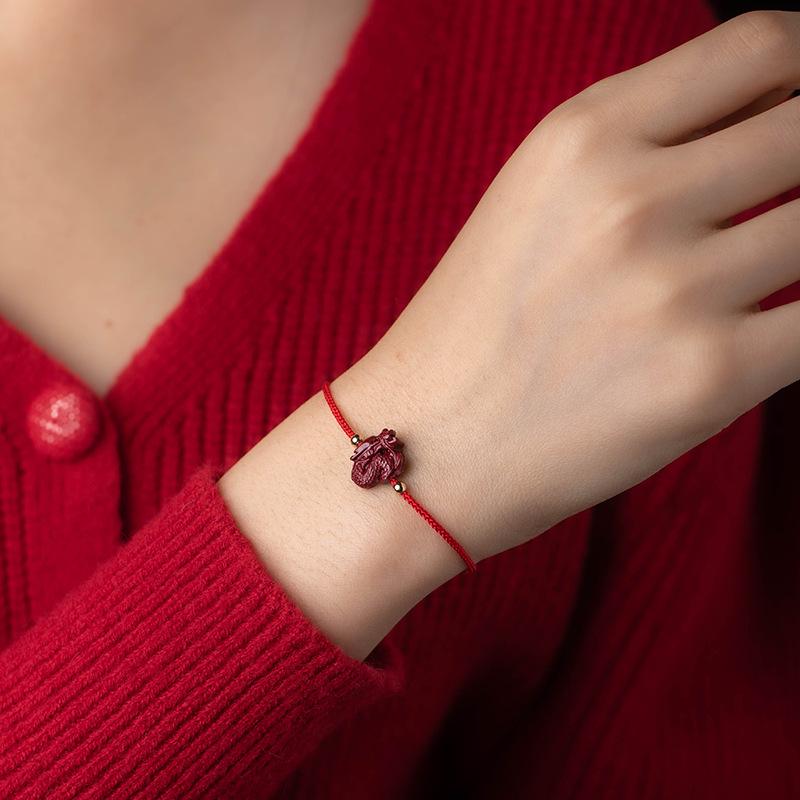 Браслет-браслет на лодыжку с красной нитью и знаком зодиака Киноварь, Год Змеи, Регулируемый, Подарок для мужчин и женщин