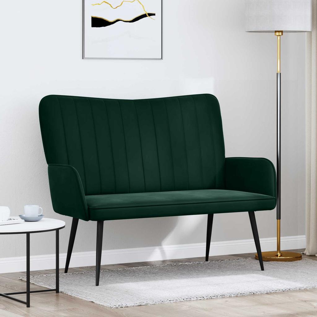 2 Seater Sofa Dark Green 115 x 61 x 87 cm Velvet (V)