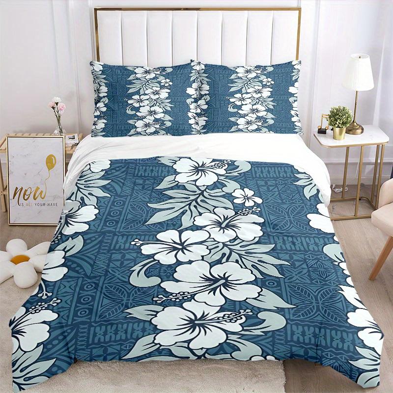 3pcs Hibiscus Pattern, Bedding Set, Ideal for Home Use, Suitable for Bedroom Decor (1*Duvet Cover + 1/2*Pillowcases, No Core) yy250821228