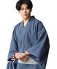 Rochelle Yukata Set Shingen Folding and Waist In Indigo Includes a Easy To Perfect for Summer and and Solid Men's 6-Piece (Yukata, Obi, Geta, Bag,