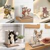 Sustainable Wood Tissue Stand Roll Paper Holder, Creative Animal Shape Dispenser, Vertical Stable Wooden Towel Holder Rack, Solid for Kitchen