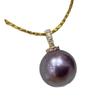 Zhengyuan freshwater purple Edison pearl pendant female s925 sterling silver universal pacifier buckle simple versatile collarbone chain