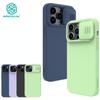 NILLKIN Шелковистый чехол CamShield для iPhone 14 Pro Max, чехол для телефона, слайдер для камеры, противоударная задняя крышка из жидкого силикона