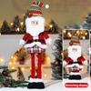Christmas Telescopic Doll Ornaments Striped Plaid  Snowman Elk Window Decorations Christmas Atmosphere Decoration