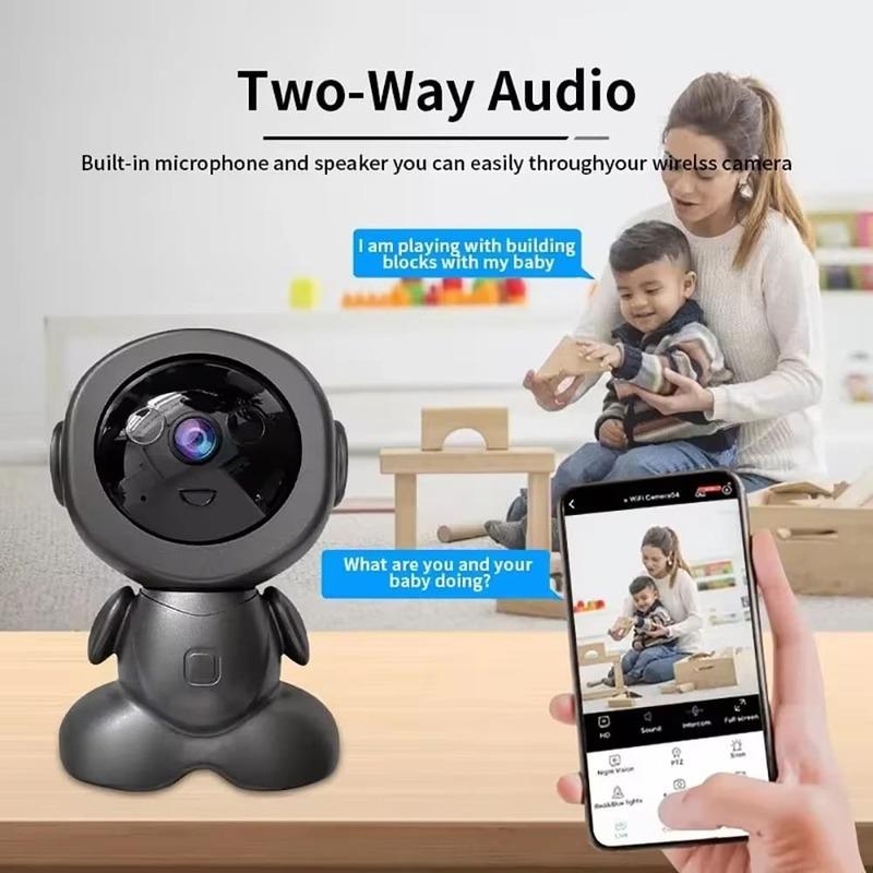 Mini WiFi IP Camera Wireless Indoor Robot Baby Monitor Two Way Audio Motion Detection Video Camara V380 CCTV Security Protection