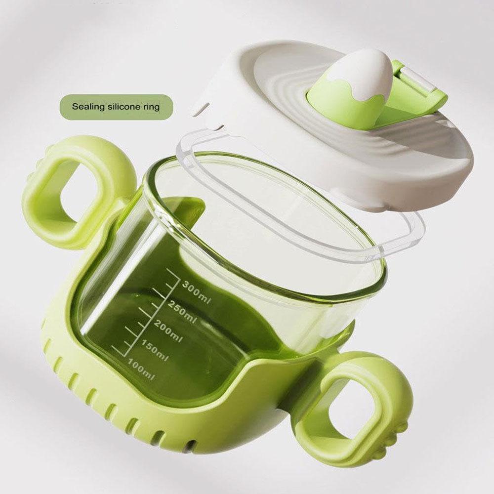 Baby Training Cup with Lid and Straw Free-flow Cup Transition Sippy Cup Open Cup with Handles Spill-Proof