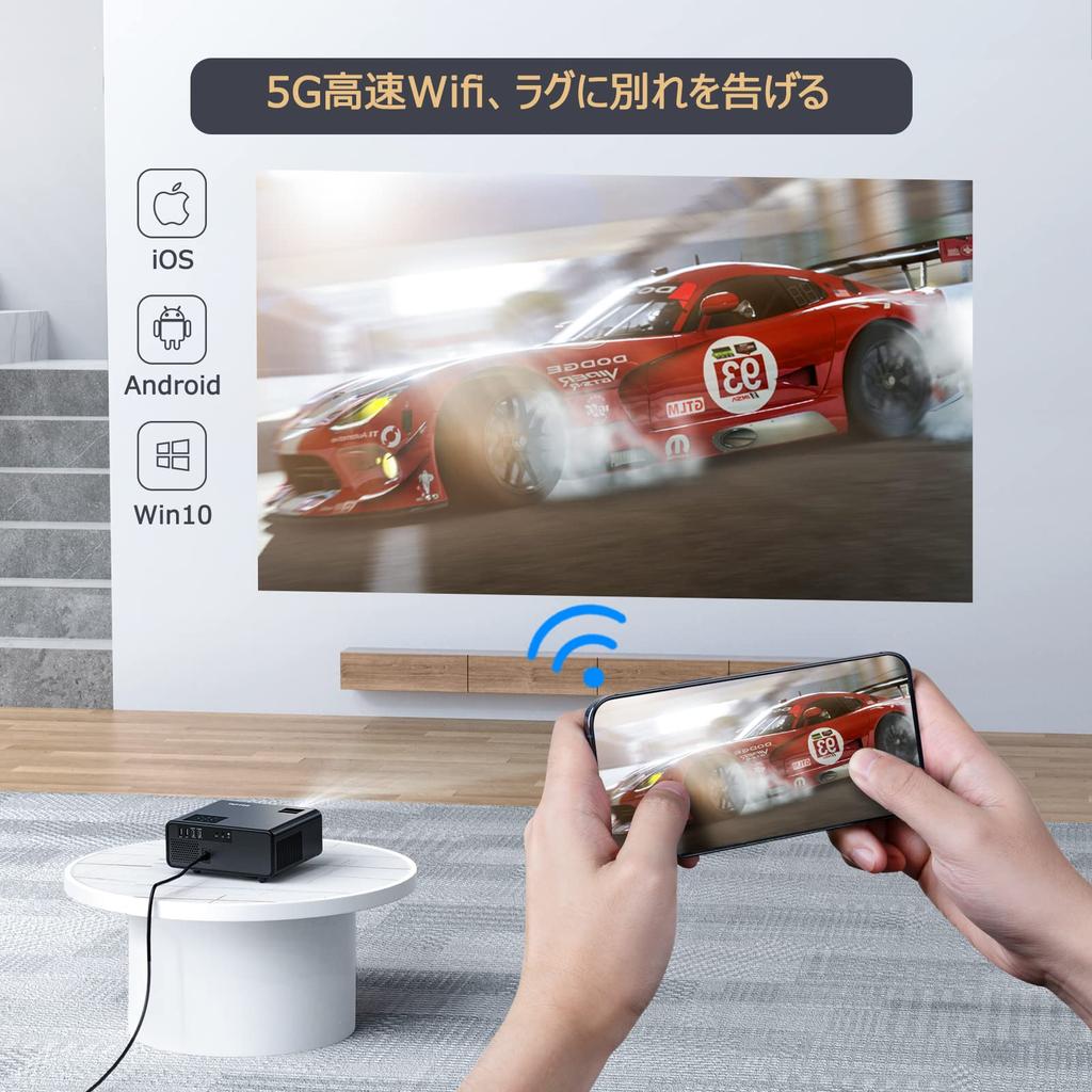 TOPTRO Projector 5GWIFI Home Projector High Brightness 15000LM 4K Compatible Projector 1920 x 1080p Resolution 4D Keystone Correction Zoom Small