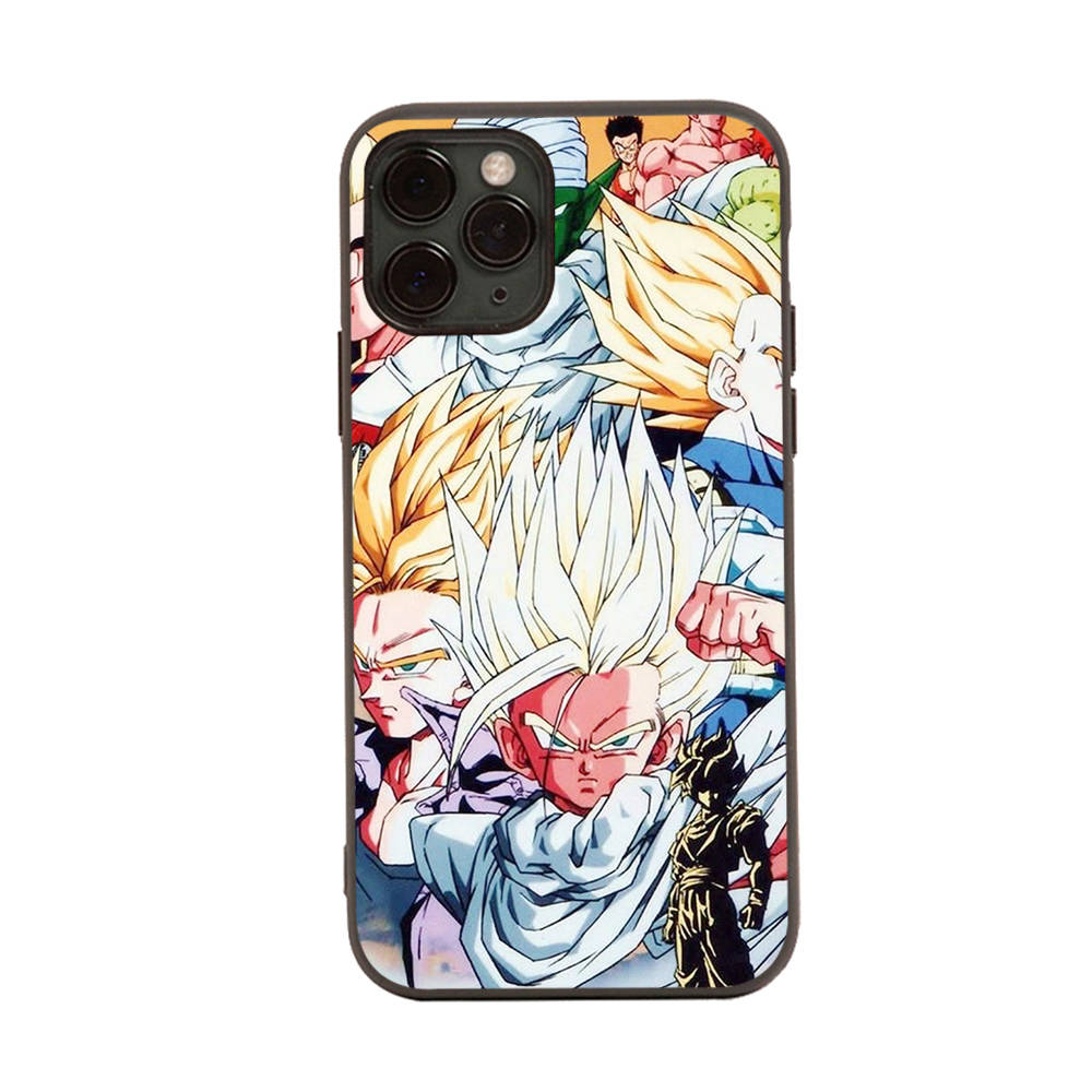 Чехол WD10 Dragon Ball Black Soft для iPhone 16 15 Plus 14 13 Pro 8 SE XR XS Max P30 Nova 5T Y5P Y6 Y7 Y8P Y9 Realme C30 C33 C31 VIVO Y36 V27