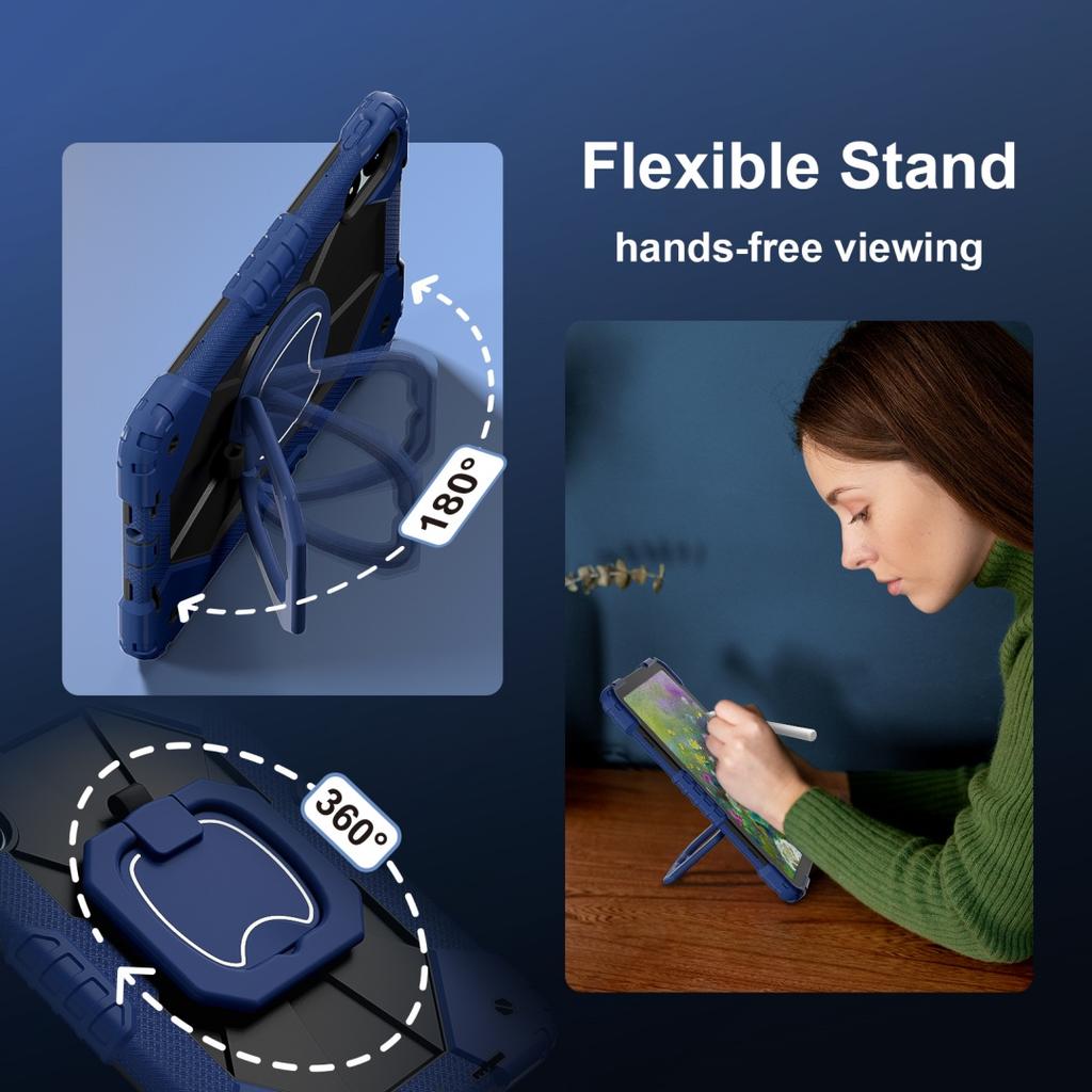 For Xiaomi Poco Pad.360° Rotating Grip Heavy Duty Protection Stand TPU+PC 3in1 Anti-knock Shockproof Tablets PC Case