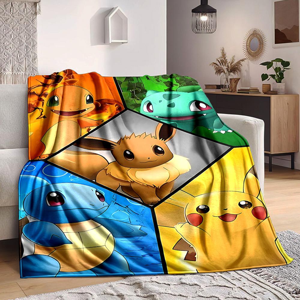 1pc Characters Flannel Throw Blanket HD Printed Lightweight Soft Warm All Season Blanket for Sofa, Bed, Travel, Camping Machine Washable