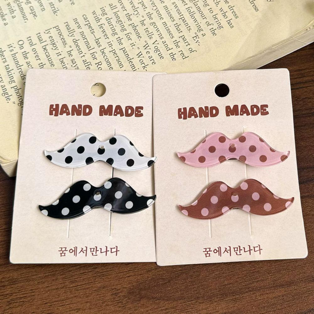 Korean Beard Shape Hair Clips Polka Dot Snap Clip Fashion Bangs Clip For Women Girls