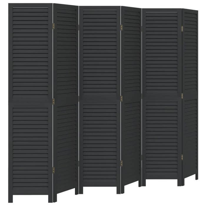 VidaXL Room Divider 6 Panels, Room Separator, Privacy Screen, Living Room Bedroom Screen, Black Wood 358858