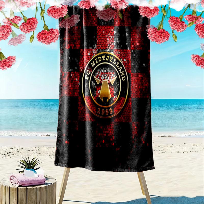 FC Midtjylland1 Print Beach Towel, Large Soft Quick Dry Towel for Beach Camping Swimming