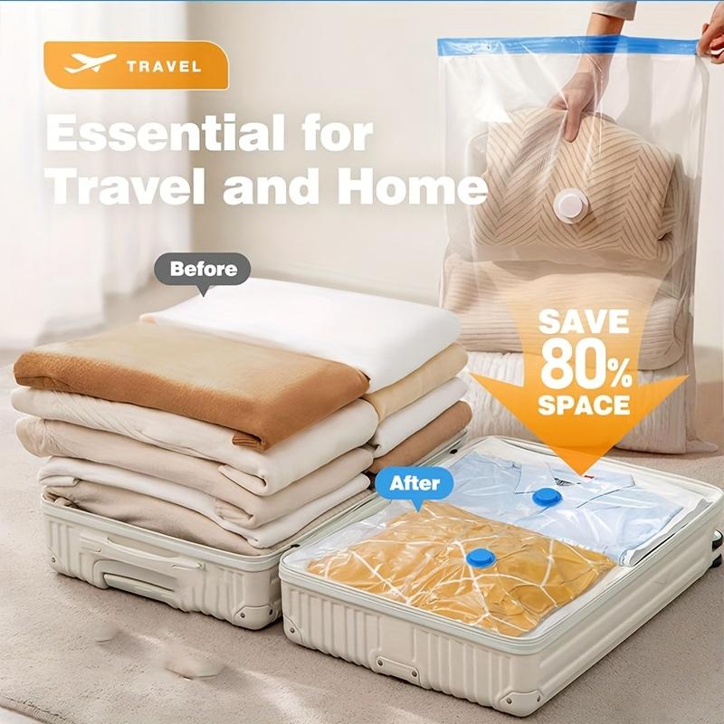11/4pcs Vacuum Compression Bags with Hand Pump,For Bedding & Clothes - Vacuum Bag For Mattress, Travel Bags,Clothes Storagse Bag