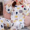 Весенние пижамы, моющиеся, дышащие, с мультяшным рисунком, повседневные весенне-осенние женские пижамные комплекты для отпуска