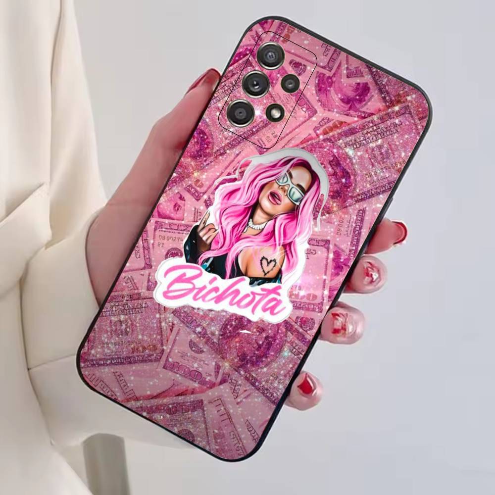 K-Karol G Dibujos Animados Phone Case For Samsung S25,S24,S21,S22,S23,S30,Ultra,S20,Plus,Fe,Soft Silicone Black Cover