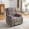 Multifunctional Recliner with Electric Massage and Heat Function, Manually Adjustable Backrest and Footrest as well as Side Storage Bags. Gray