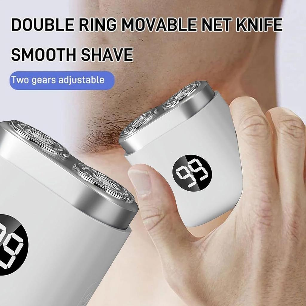 Электрическая портативная перезаряжаемая бритва для путешествий с двумя головками