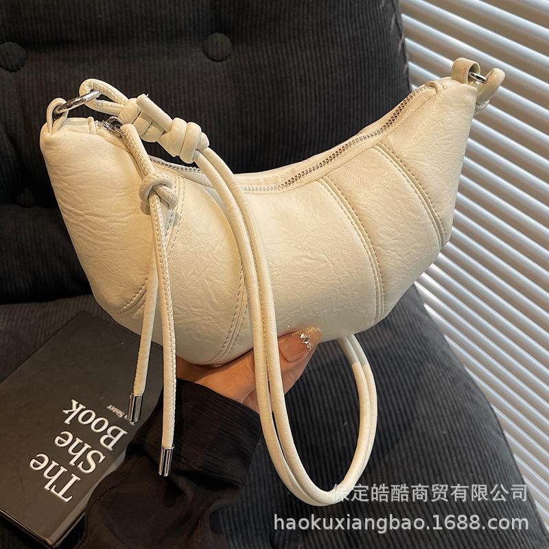 Супер огонь нишевая сумка в стиле пэчворк женская 2025 новая весна и лето универсальная сумка-мессенджер сумка-пельмень популярная сумка-круассан