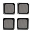 4PCS PVC Computer Fan Filter Grills Magnetic Frame PC Fan Dust Mesh PC Cooler Filter 3.66x3.66in Black