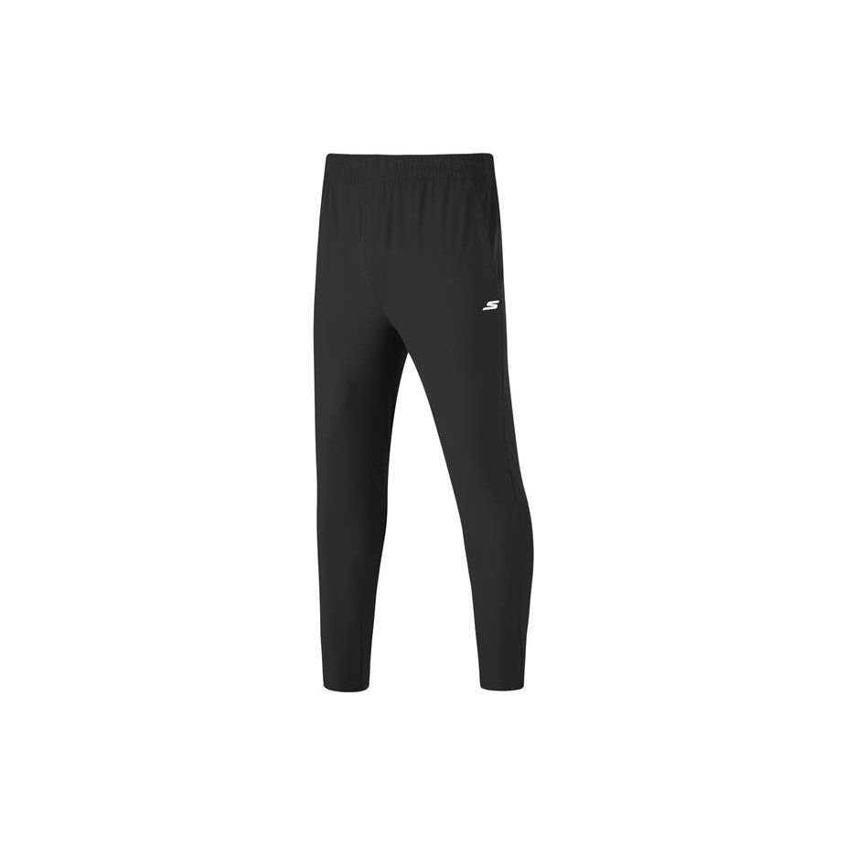 Skechers Однотонные узкие прямые спортивные штаны для фитнеса Мужские брюки Угольно-черные P223M065-0018