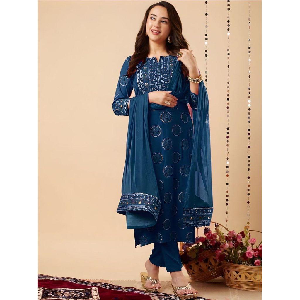 Представляем New Reyon красивый комплект костюма и дуппту.