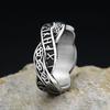New Stainless Steel Viking Odin Runes Ring for Man Women Simple Punk Fashion Nordic Amulet Jewelry Gifts Accessories