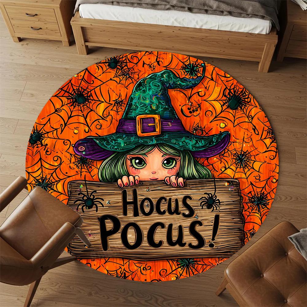 1PC Hocus Pocus Halloween Office Round Area Rug, Under Office Chairs Bedroom Living Room Home Decor, Carpet for Office -1110133