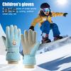 Детские зимние перчатки для снега, ветрозащитные термоперчатки для сенсорного экрана, теплые варежки для катания на сноуборде, санях, велосипеде, лыжах